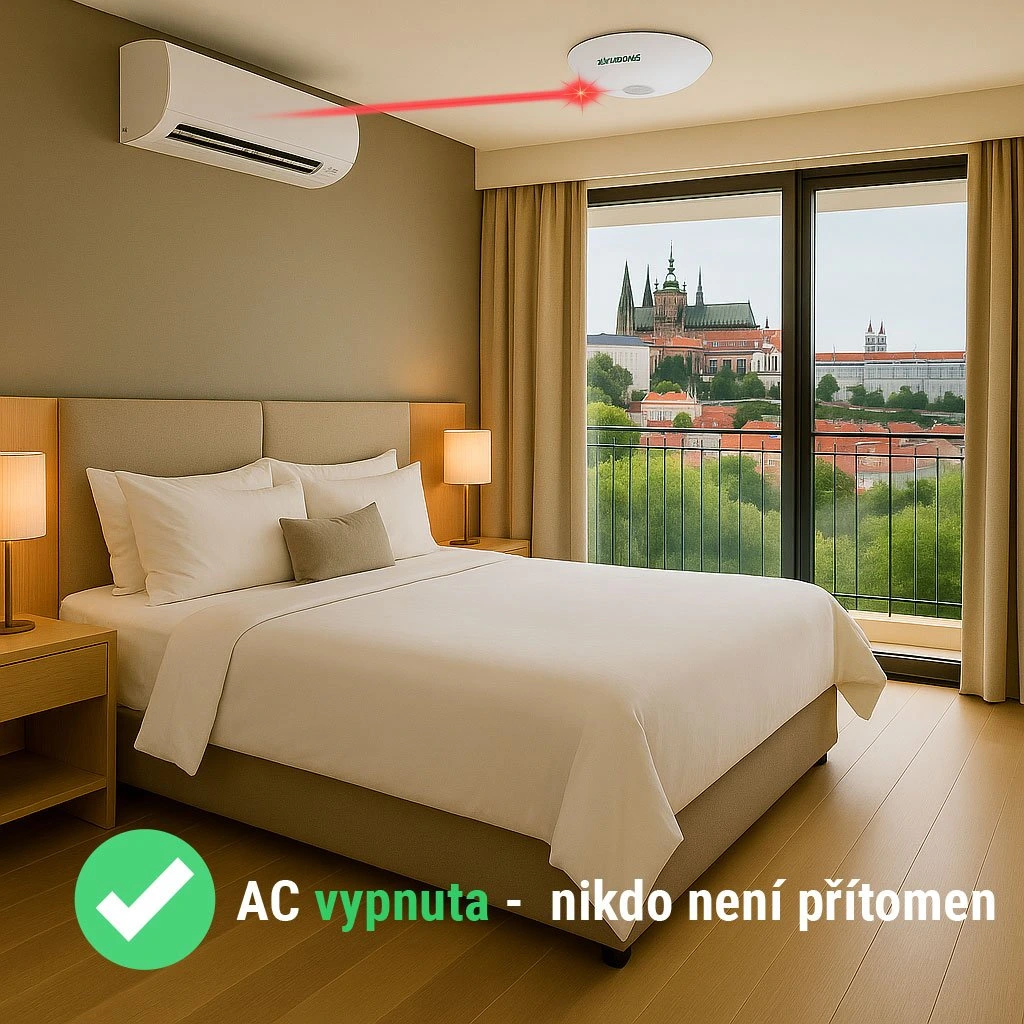 AC zapnuta – nikdo není přítomen
